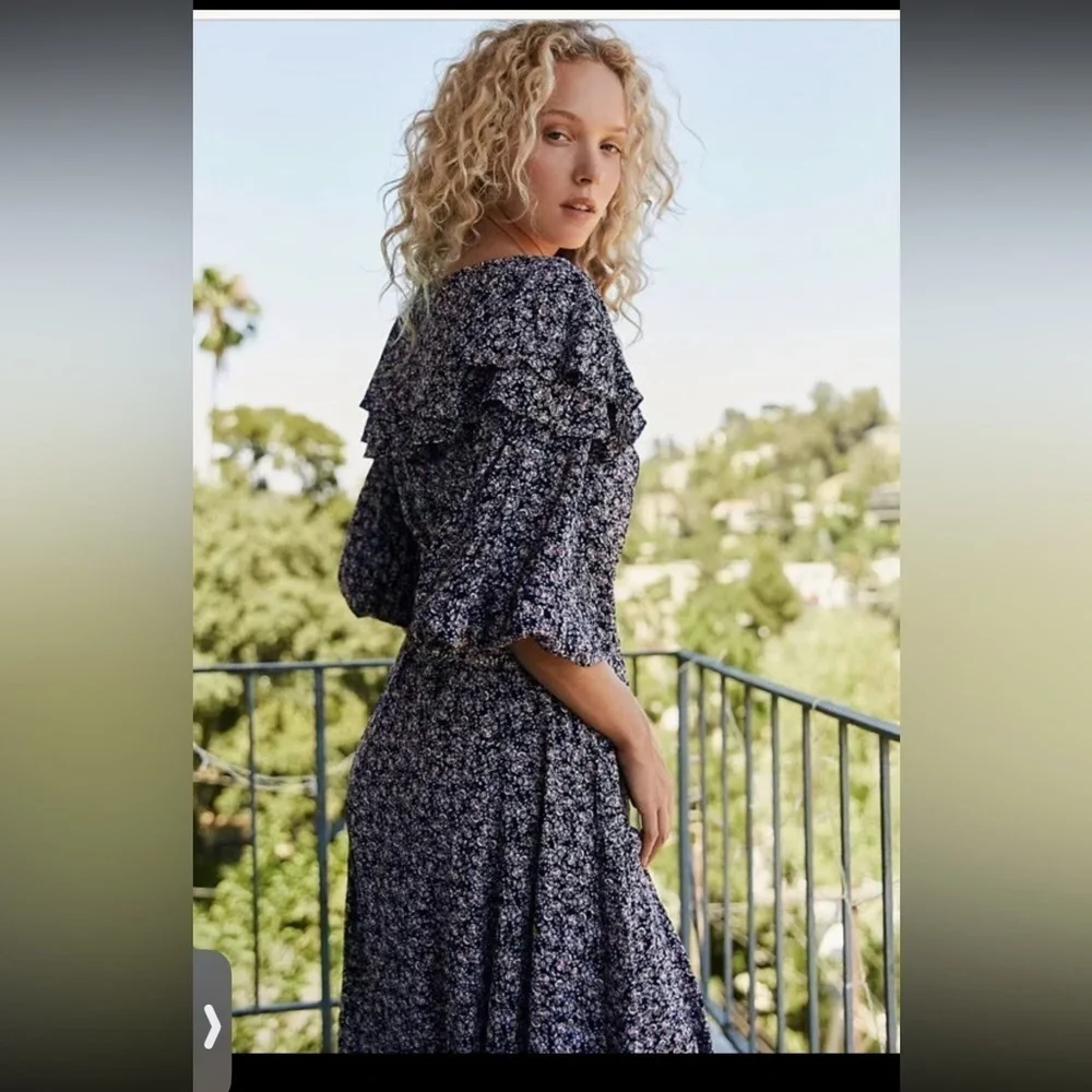 FREE PEOPLE Float on sunbeam midi dress. Size S. Retail $168